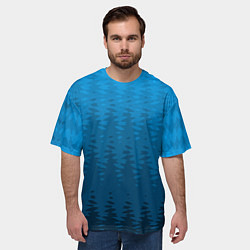 Футболка оверсайз мужская Синий абтрактный градиент, цвет: 3D-принт — фото 2