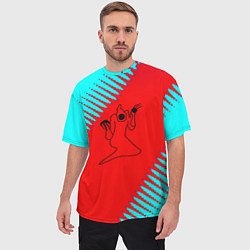 Футболка оверсайз мужская Kizaru abstract rap, цвет: 3D-принт — фото 2