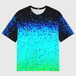 Футболка оверсайз мужская Пикселизация неоновых цветов, цвет: 3D-принт
