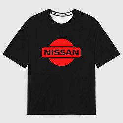 Футболка оверсайз мужская Nissan red logo, цвет: 3D-принт