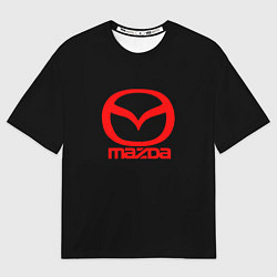 Футболка оверсайз мужская Mazda red logo, цвет: 3D-принт
