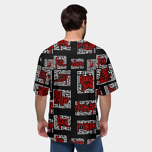 Мужская футболка оверсайз Stray Kids group / 3D-принт – фото 4