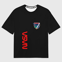 Мужская футболка оверсайз Nasa space logo steel