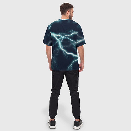 Мужская футболка оверсайз Джиян - Грозовые волны / 3D-принт – фото 4