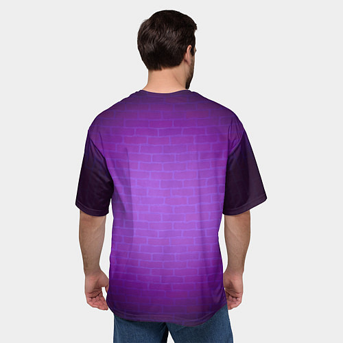 Мужская футболка оверсайз Розовый неоновый фламинго / 3D-принт – фото 4