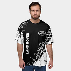 Футболка оверсайз мужская Ленд Ровер: следы от шин, цвет: 3D-принт — фото 2
