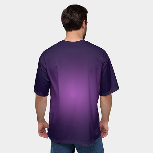 Мужская футболка оверсайз Розовый неоновый знак Только хорошие вибрации / 3D-принт – фото 4