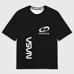 Футболка оверсайз мужская Nasa space logo white, цвет: 3D-принт