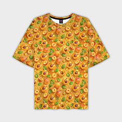 Мужская футболка оверсайз Сочные абрикосы паттерн