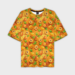 Мужская футболка оверсайз Сочные сладкие абрикосы паттерн