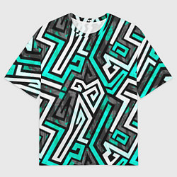 Мужская футболка оверсайз Разноцветный лабиринт