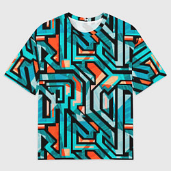 Мужская футболка оверсайз Граффити цвета гранж