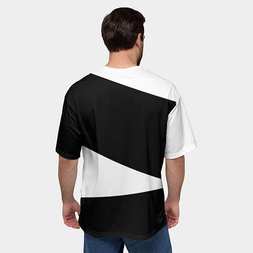 Мужская футболка оверсайз Герб РФ геометрия текстура / 3D-принт – фото 4