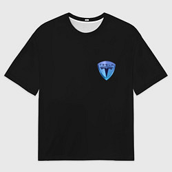 Мужская футболка оверсайз Tesla logo neon