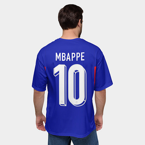 Мужская футболка оверсайз Мбаппе Евро 2024 сборная Франции домашняя / 3D-принт – фото 4