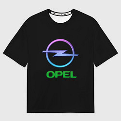 Футболка оверсайз мужская Opel auto neon, цвет: 3D-принт