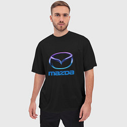 Футболка оверсайз мужская Mazda neon logo, цвет: 3D-принт — фото 2