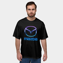 Футболка оверсайз мужская Mazda neon logo, цвет: 3D-принт — фото 2