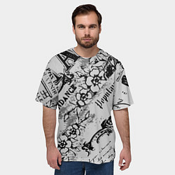 Футболка оверсайз мужская Старая газета, цвет: 3D-принт — фото 2