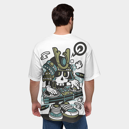 Мужская футболка оверсайз Dj самурай / 3D-принт – фото 4