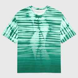 Мужская футболка оверсайз Tie-dye green stripes