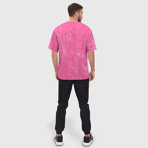 Мужская футболка оверсайз Pink bleached splashes / 3D-принт – фото 4