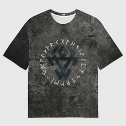 Футболка оверсайз мужская Символика чернобог - тёмный бог властитель мира на, цвет: 3D-принт