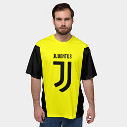 Футболка оверсайз мужская Juventus sport geometry yellow, цвет: 3D-принт — фото 2