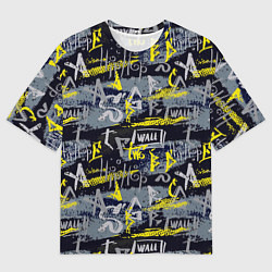 Мужская футболка оверсайз Hip hop wall