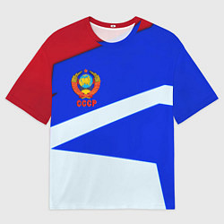 Футболка оверсайз мужская СССР геометрия спорт, цвет: 3D-принт
