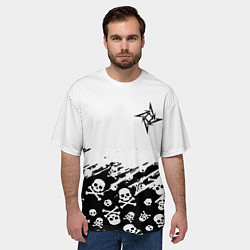 Футболка оверсайз мужская Металика черепа рок, цвет: 3D-принт — фото 2