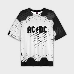 Мужская футболка оверсайз AC DC текстура рок