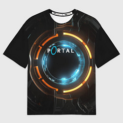 Футболка оверсайз мужская Portal логотип игры, цвет: 3D-принт