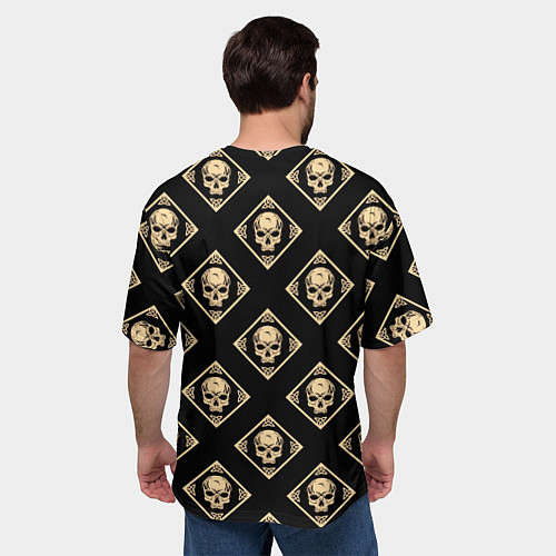 Мужская футболка оверсайз Черепа текстурные / 3D-принт – фото 4