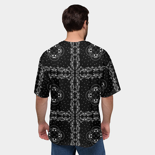 Мужская футболка оверсайз Трефовая масть узор / 3D-принт – фото 4