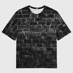 Футболка оверсайз мужская Текстура темного кирпича, цвет: 3D-принт