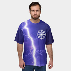 Футболка оверсайз мужская Компас вегвизир сквозь стихии, цвет: 3D-принт — фото 2