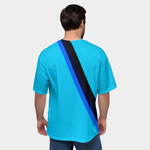 Мужская футболка оверсайз Россия спортивная геометрия / 3D-принт – фото 4