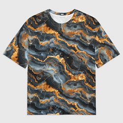 Мужская футболка оверсайз Мраморное золото