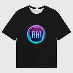 Футболка оверсайз мужская FIAT logo neon, цвет: 3D-принт