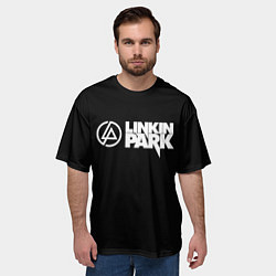 Футболка оверсайз мужская Linkin park logo rock music, цвет: 3D-принт — фото 2