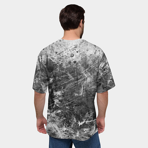 Мужская футболка оверсайз Абстракция - серый дым / 3D-принт – фото 4
