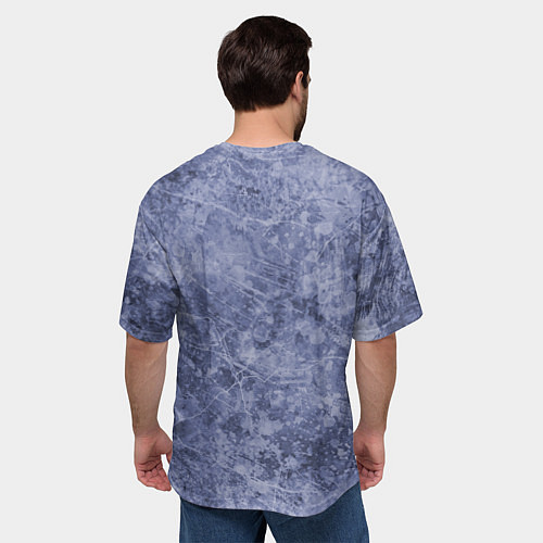 Мужская футболка оверсайз Абстракция - синий лёд / 3D-принт – фото 4