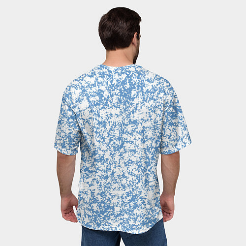 Мужская футболка оверсайз Пёстрый бело-голубой / 3D-принт – фото 4