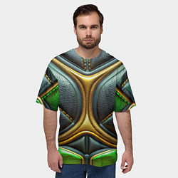 Футболка оверсайз мужская Футуристичная текстура из кожи, цвет: 3D-принт — фото 2
