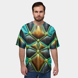 Футболка оверсайз мужская Объемная футуристичная объемная текстура из кожи, цвет: 3D-принт — фото 2