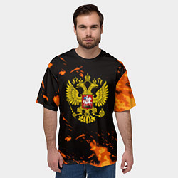 Футболка оверсайз мужская Россия огненные краски, цвет: 3D-принт — фото 2