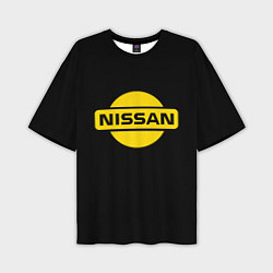 Футболка оверсайз мужская Nissan yellow logo, цвет: 3D-принт