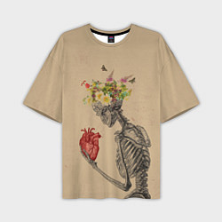Футболка оверсайз мужская Bone and heart, цвет: 3D-принт