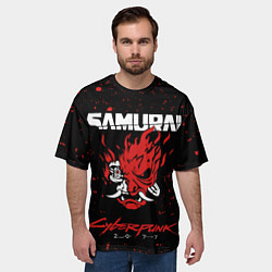 Футболка оверсайз мужская Cyberpunk 2077 Samurai lego, цвет: 3D-принт — фото 2